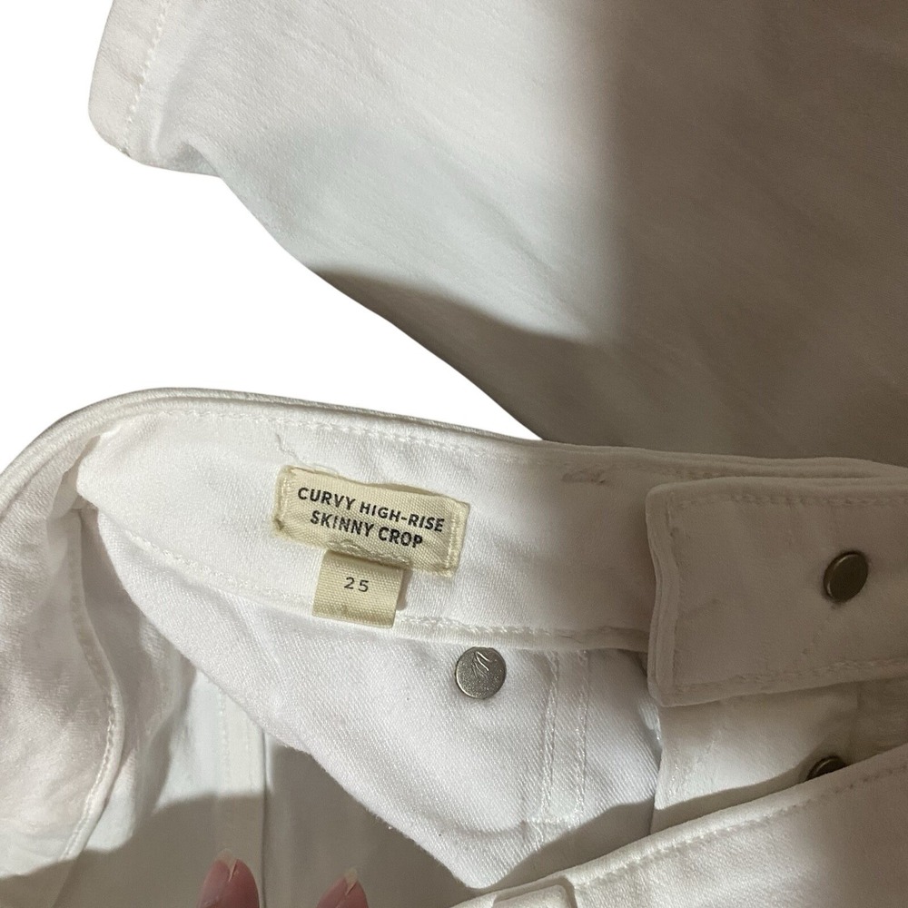 Madewell Curvy High Rise Skinny Crop White Jeans Size 25 - Picture 3 of 3